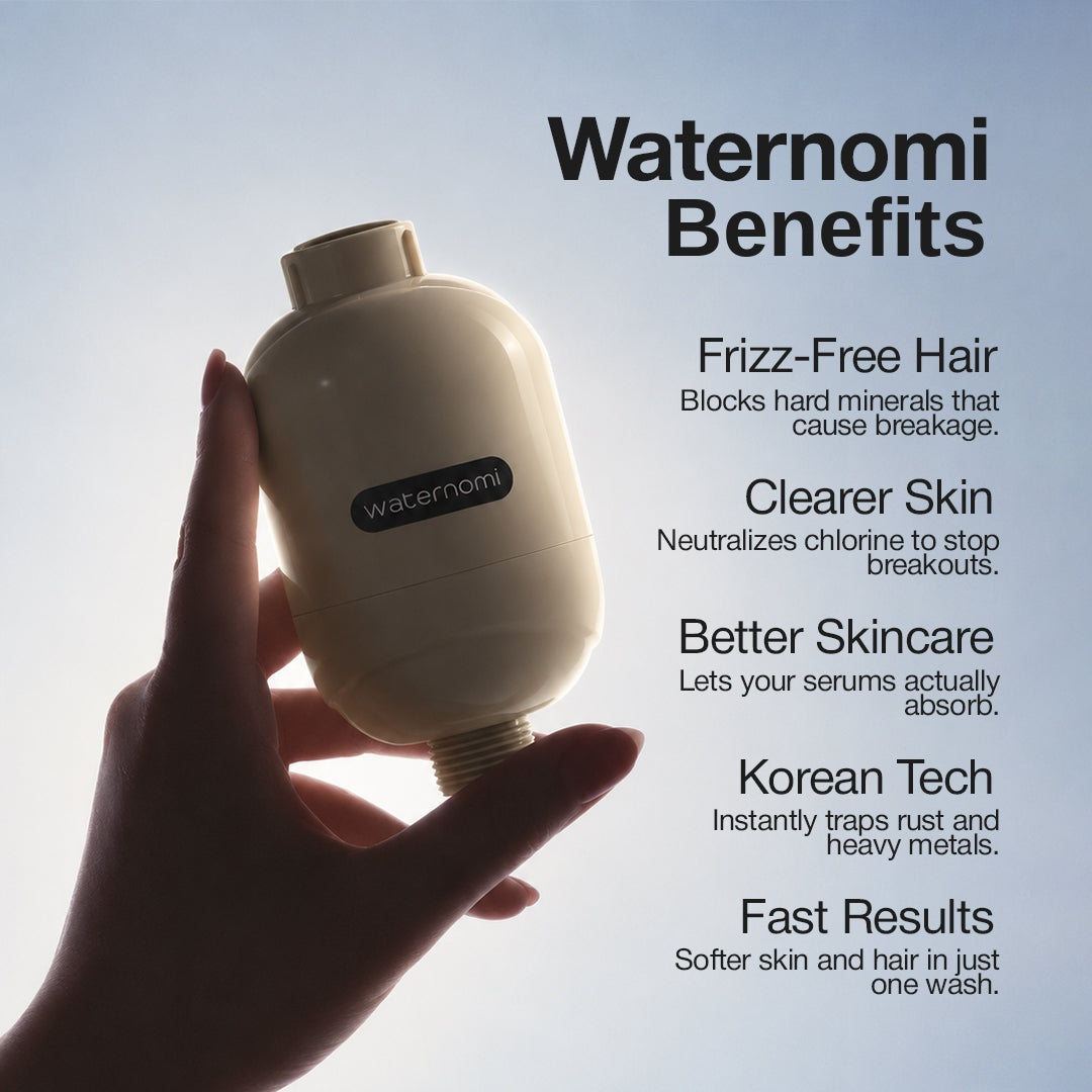 Waternomi shower filter benefits for hair and skin